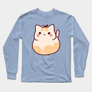 cute kawaii cat mochi Long Sleeve T-Shirt